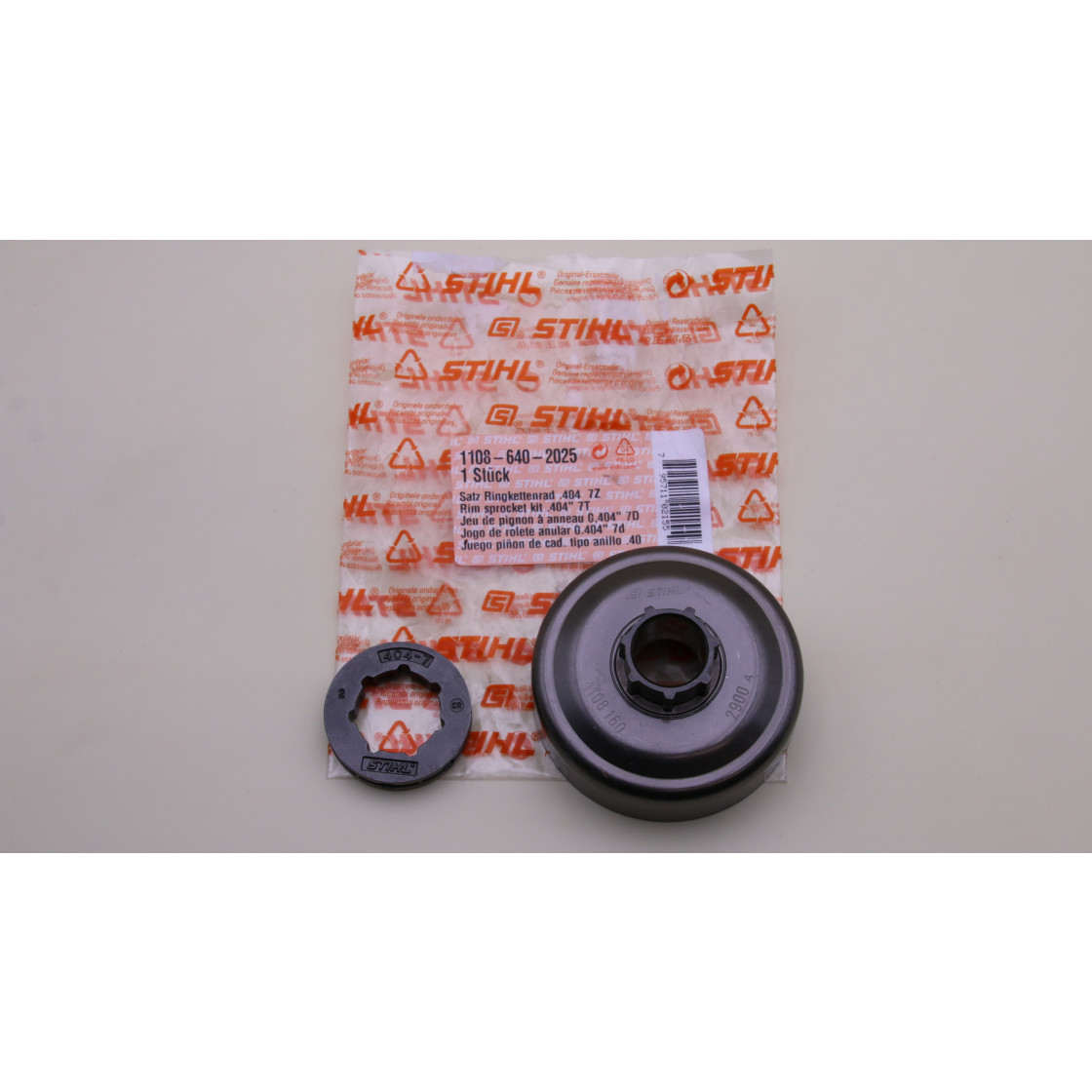 NEU Original Stihl 08 08S Satz Ringkettenrad .404 7 Zähne 1108 640 20, 45,95