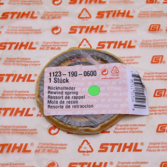 NEU Original Stihl Rückholfeder Starterfeder 1123 190 0600 / 11231900600 / 1123-190-0600