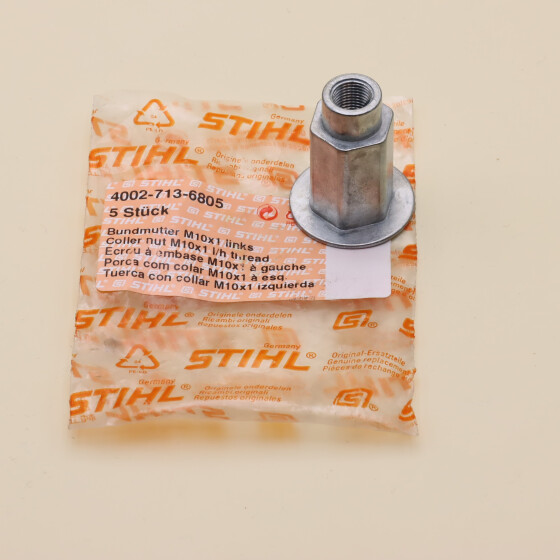 NEU Original Stihl SuperCut 20-2 Bundmutter M10x1 links 4002 713 6805 / 40027136805 / 4002-713-6805