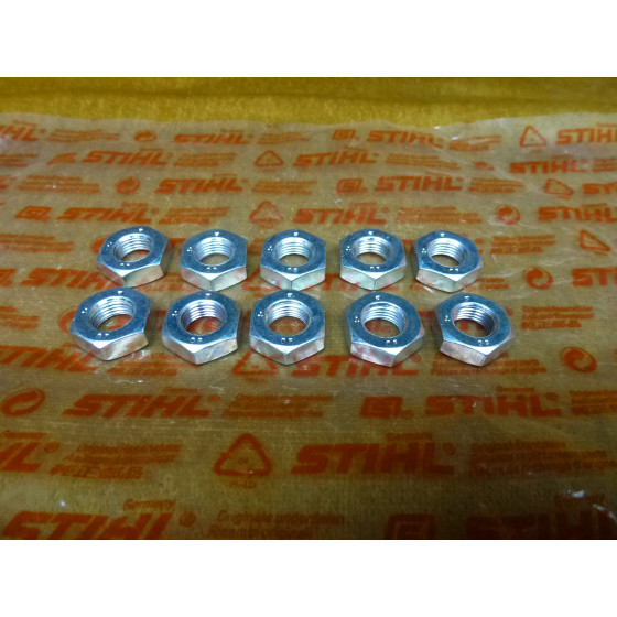NEU Original Stihl 10x Mutter DIN936-M10x1LH-05 9211 260 1350 / 92112601350 / 9211-260-1350