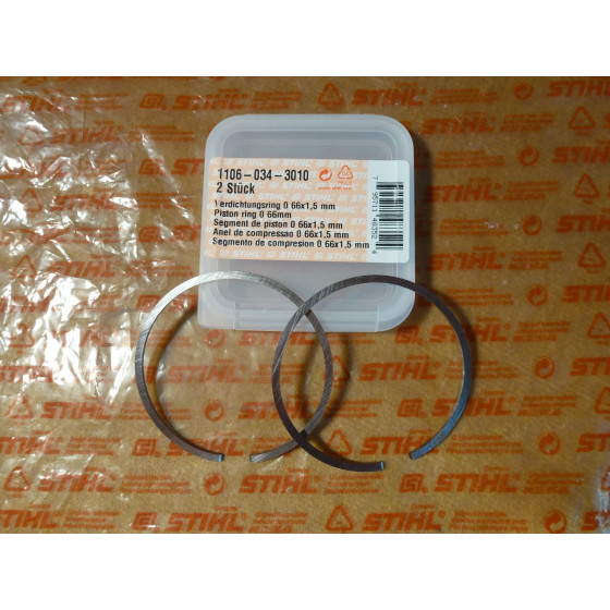 NEU Original Stihl Contra S 070 090  66x1,5mm 2x Verdichtungsring Kolbenring 1106 034 3010 / 11060343010 / 1106-034-3010