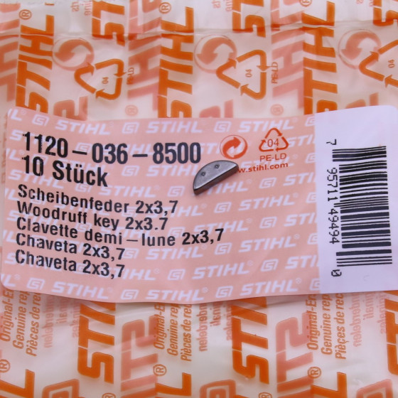 NEU Original Stihl Scheibenfeder 2x3,7 11200368500 / 1120 036 8500 / 1120-036-8500