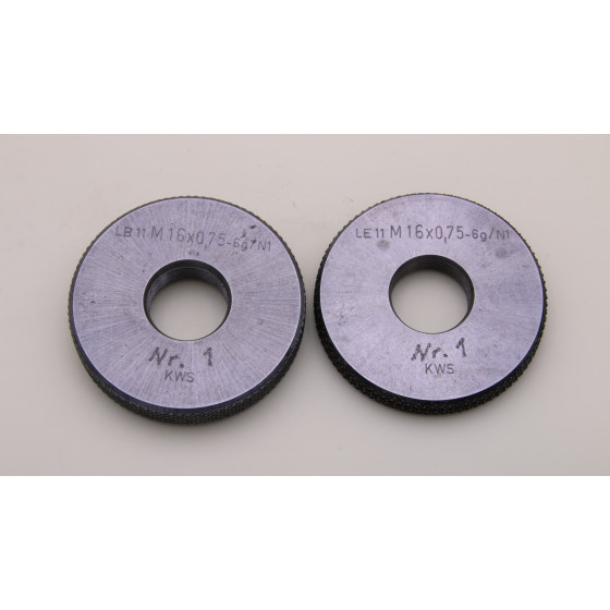 Gewindelehrring Gewindelehre M16x0,75 6G Prüfring Gut und Ausschuss