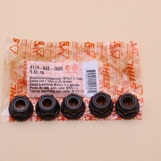 NEU Original Stihl FS 5x Bund-Sichermutter M12x1,5li 4119 642 7600 / 41196427600 / 4119-642-7600