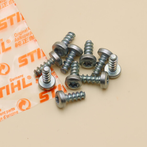 NEU Original Stihl 10x Schraube IS-P4x10 9074 478 2970 / 90744782970 / 9074-478-2970