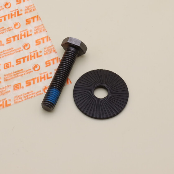 NEU Original Stihl RM 756 MB 756 Messerschraube + Spannscheibe M10x50 9008 348 2460 / 90083482460 / 9008-348-2460  / 00007026600